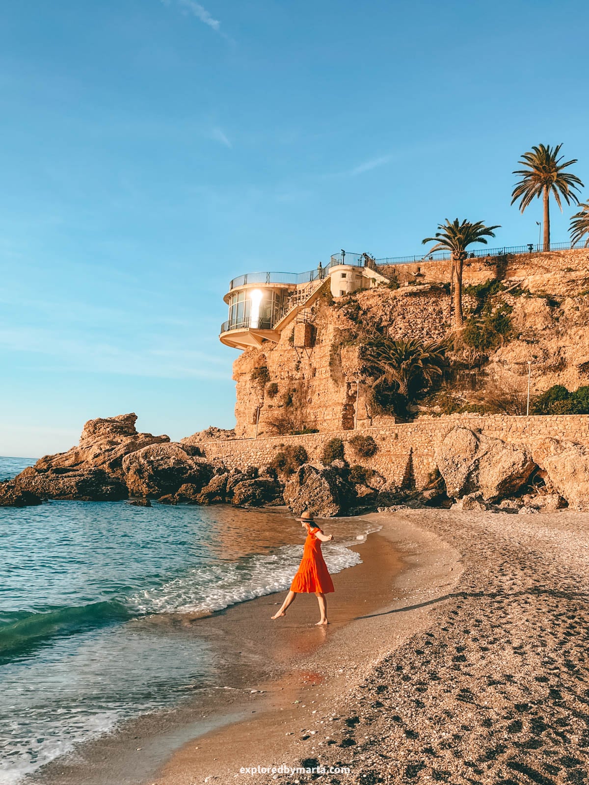 Sunrise at the Balcón de Europa in Nerja, Spain