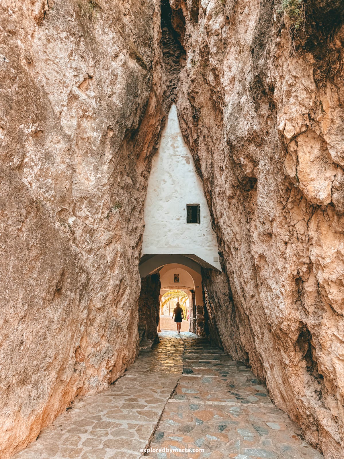 The Portal de Sant Josep rock tunnel entrance in Guadalest, Spain
