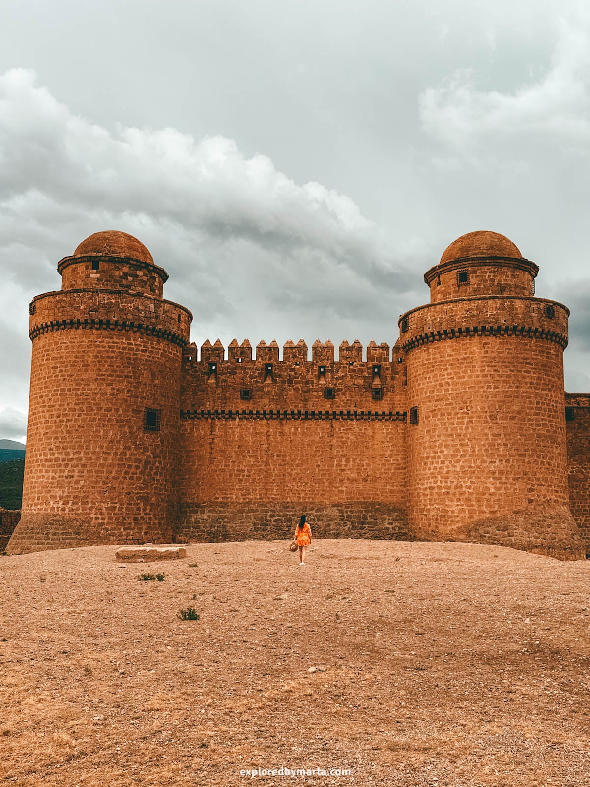 The imposing Castillo de La Calahorra below the Sierra Nevada mountains, Andalusia, Spain