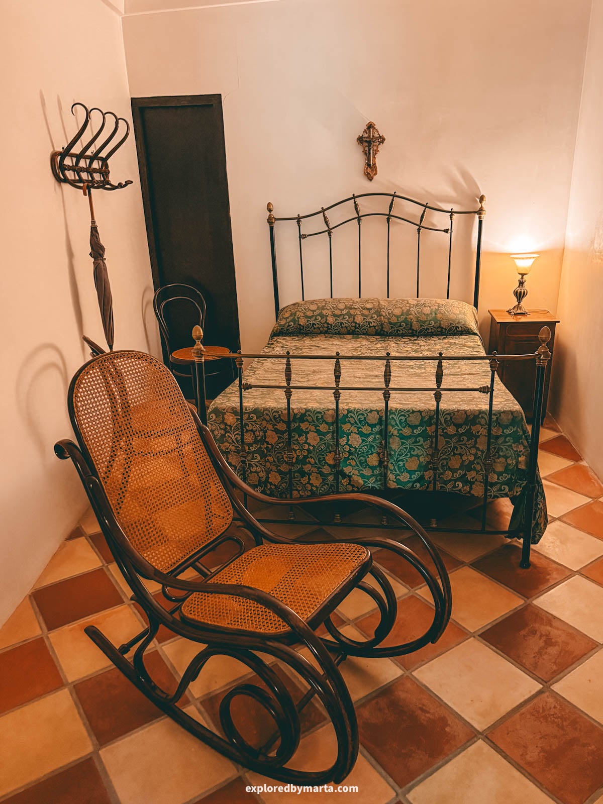 Period furniture inside the historic Casa Orduña mansion in Guadalest, Spain