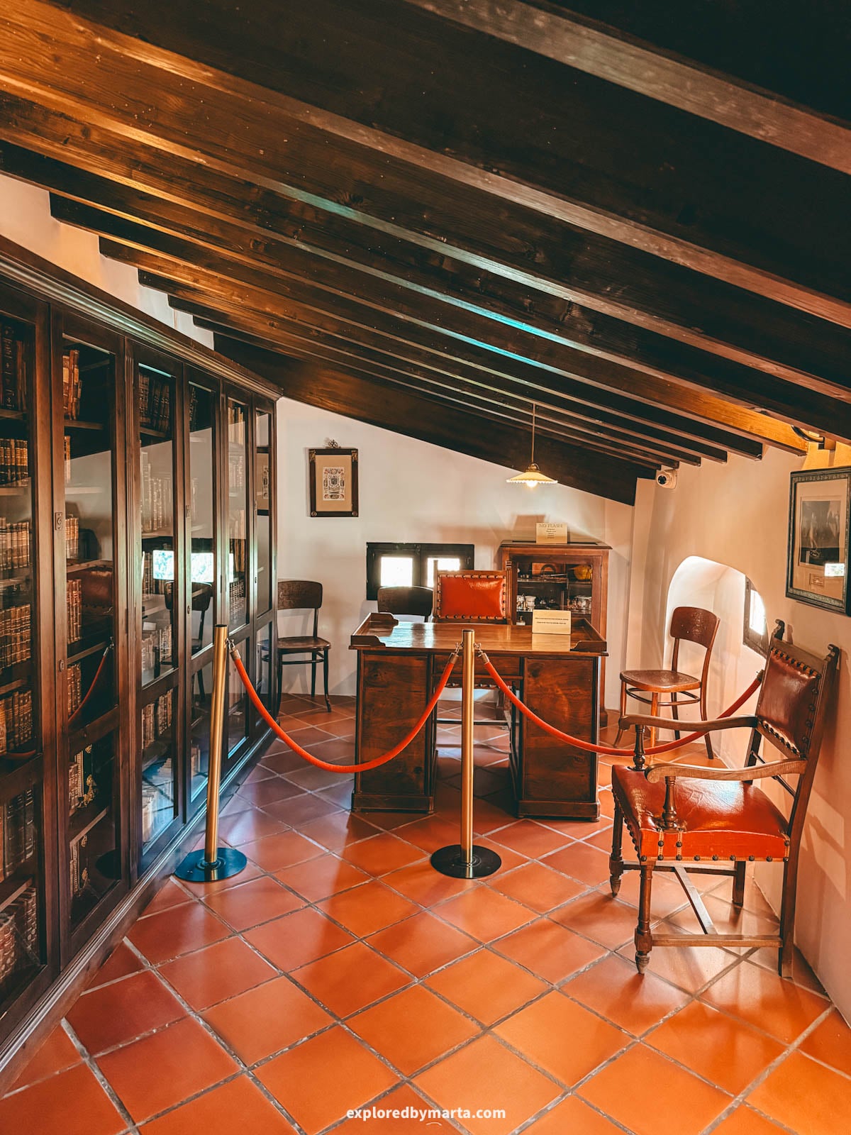 Library inside the historic Casa Orduña mansion in Guadalest, Spain