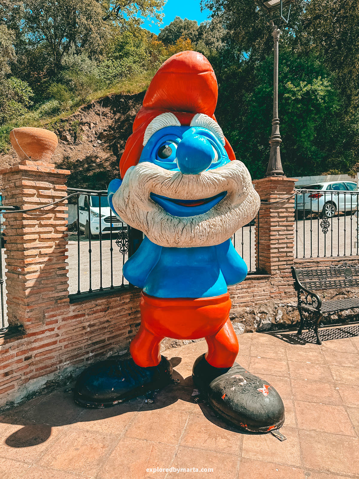 Papa Smurf figure at Mirador de la Torrichela in Juzcar village in Spain