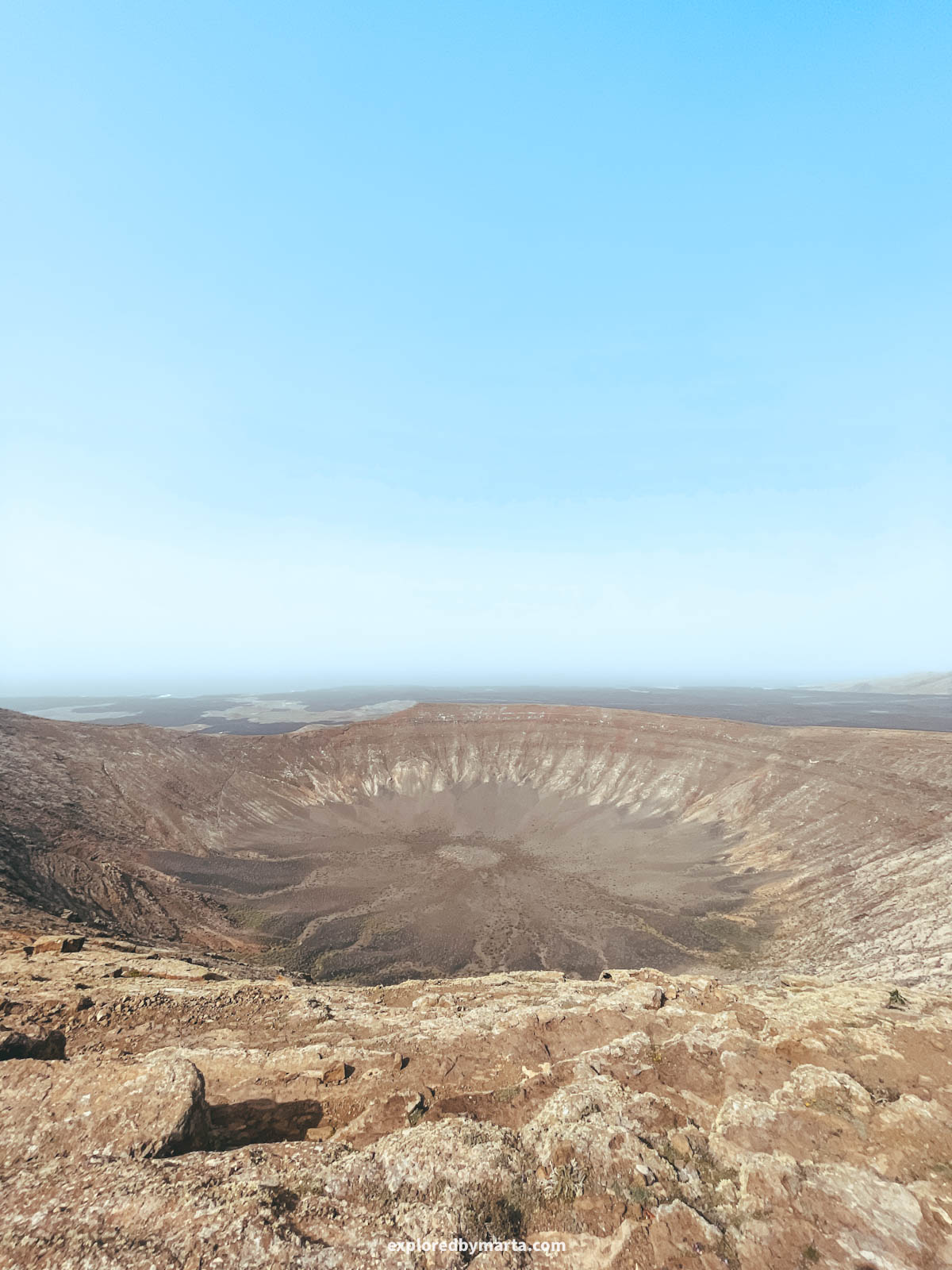Caldera Blanca crater hike in Lanzarote, Spain