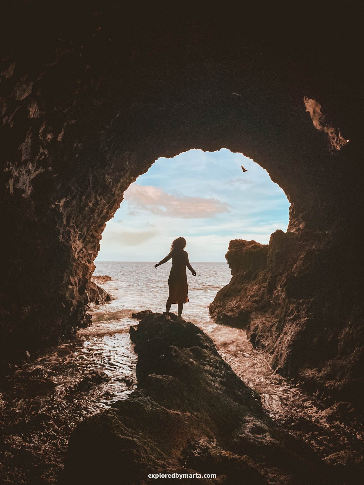 Cueva Paloma sea cave on the coast of Lanzarote, Spain