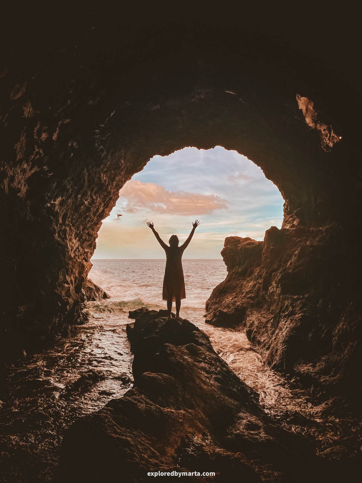 Cueva Paloma sea cave on the coast of Lanzarote, Spain