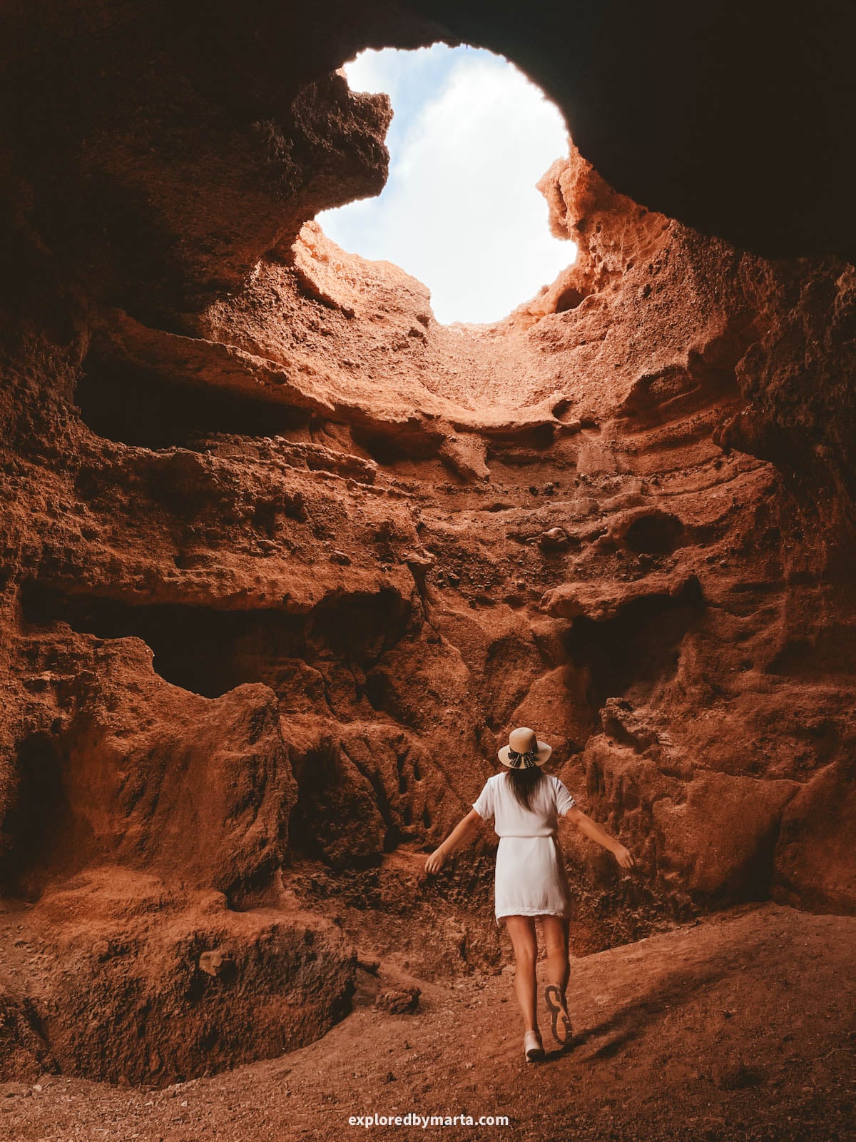 Cueva de Montaña Cabrera cave inside a volcano in Lanzarote, Spain
