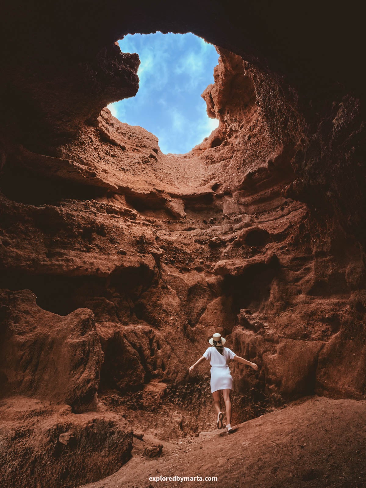 Cueva de Montaña Cabrera cave inside a volcano in Lanzarote, Spain