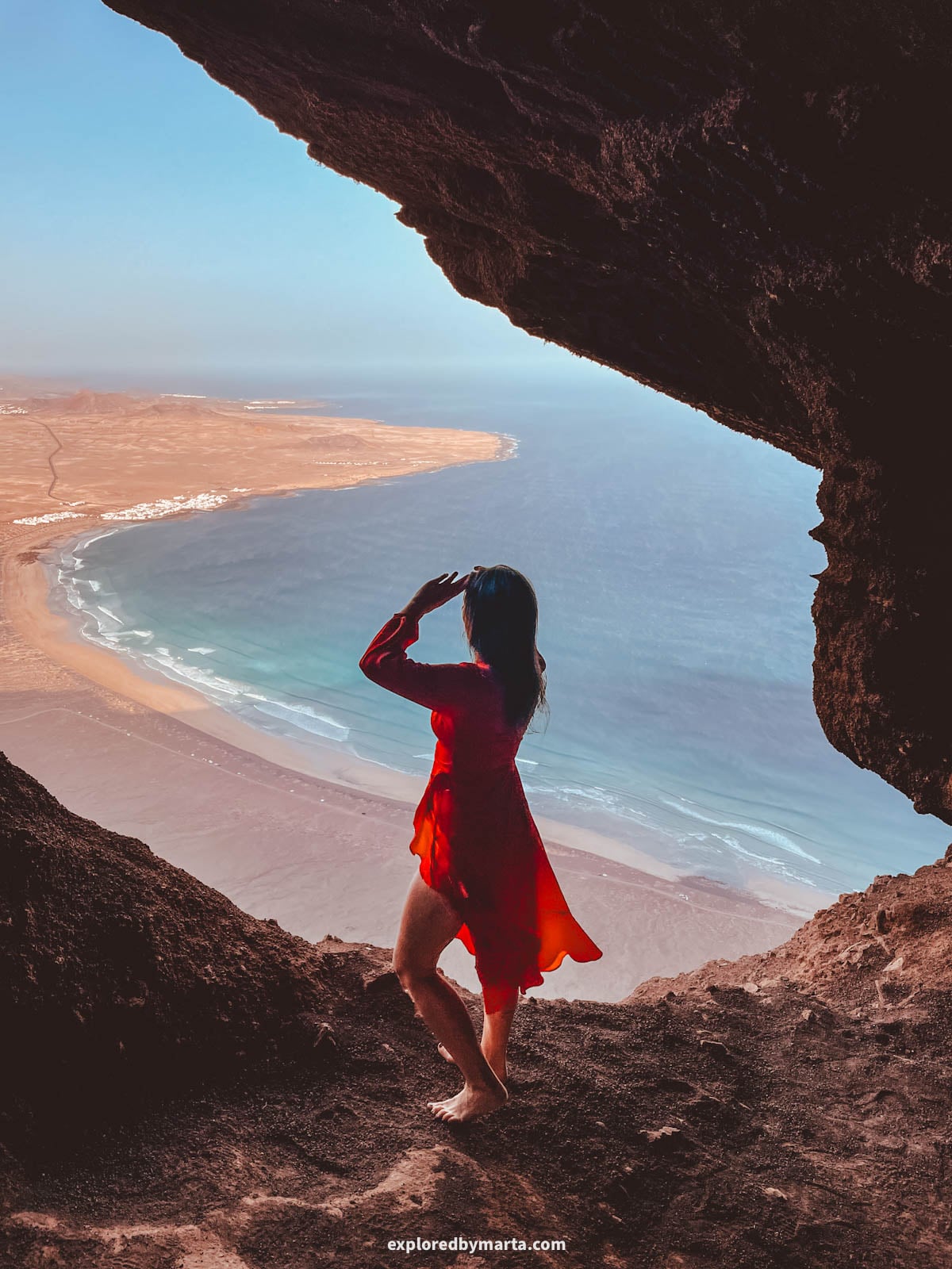 Cueva de las Cabras cave in the Famara cliffs of Lanzarote, Spain