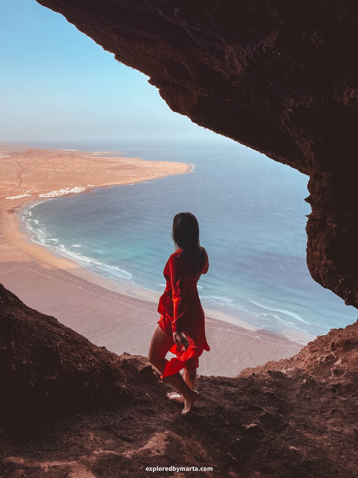 Cueva de las Cabras cave in the Famara cliffs of Lanzarote, Spain