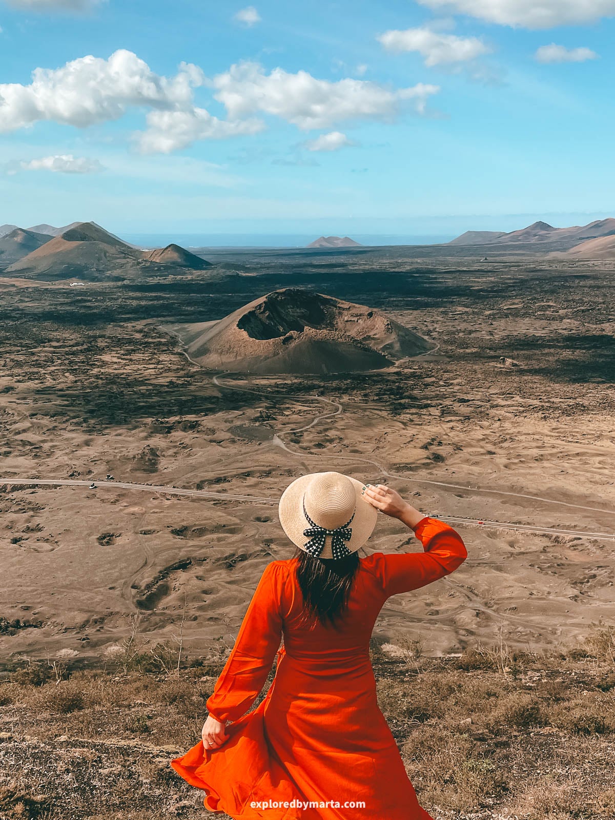 El Cuervo volcano crater in Lanzarote, Spain