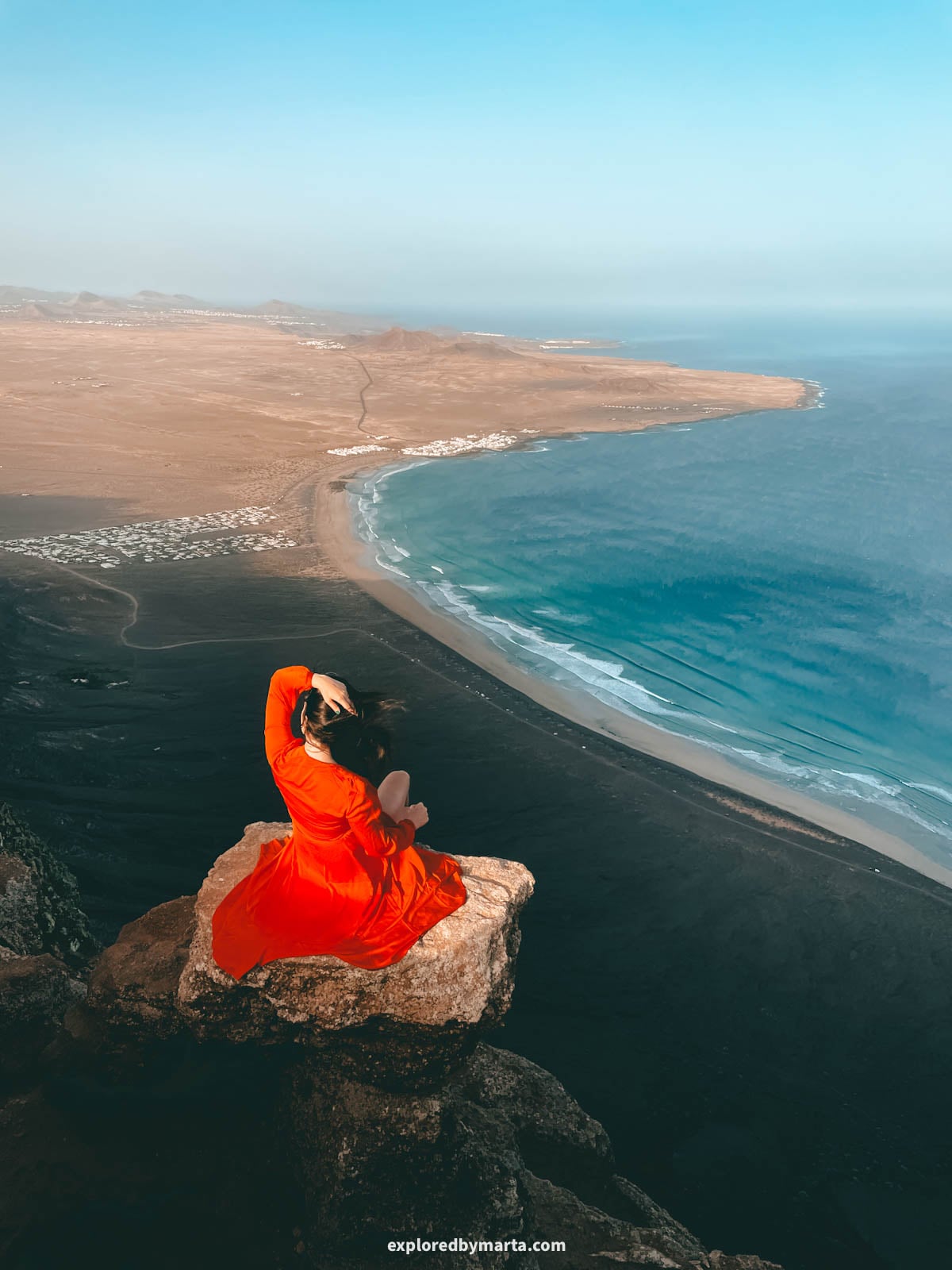 Floating rock at Risco de Famara in Lanzarote, Spain