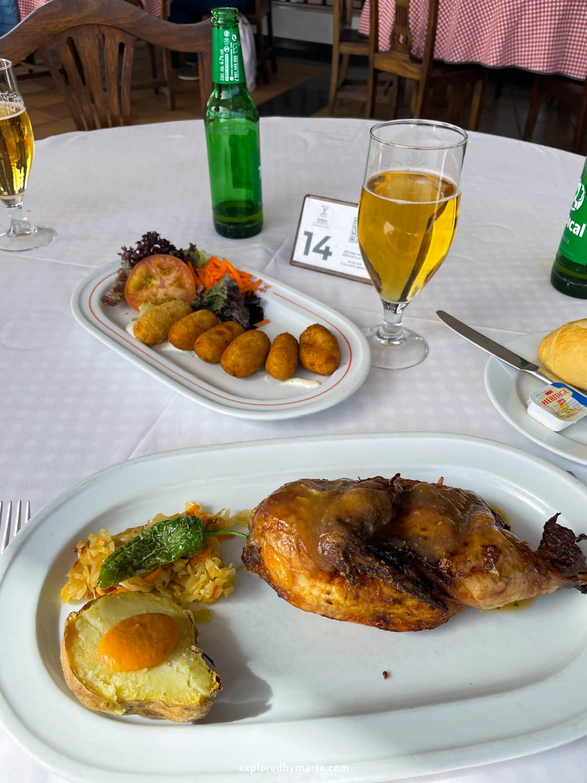 Food grilled over volcanic heat at El Diablo restaurant in Lanzarote, Spain