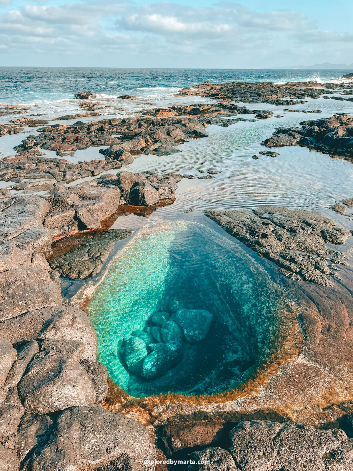 Los Charcones volcanic pools in Lanzarote, Spain