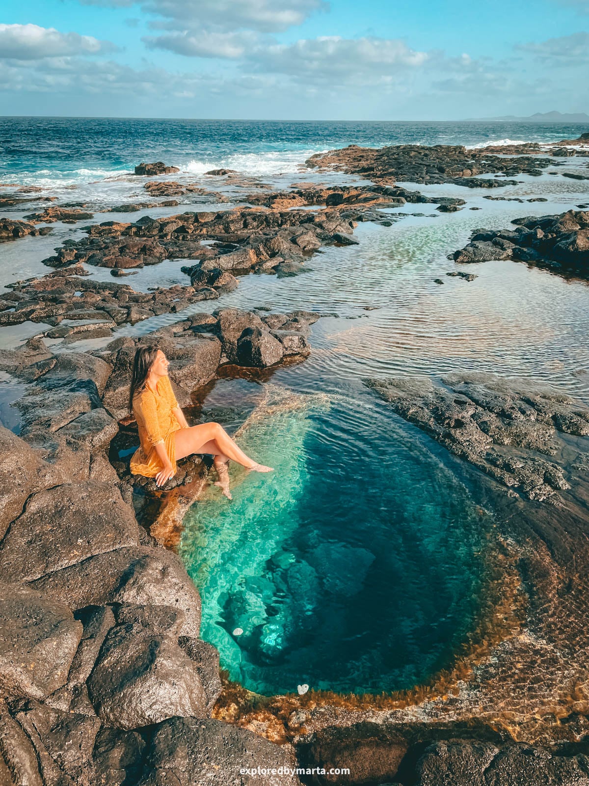 Los Charcones volcanic pools in Lanzarote, Spain
