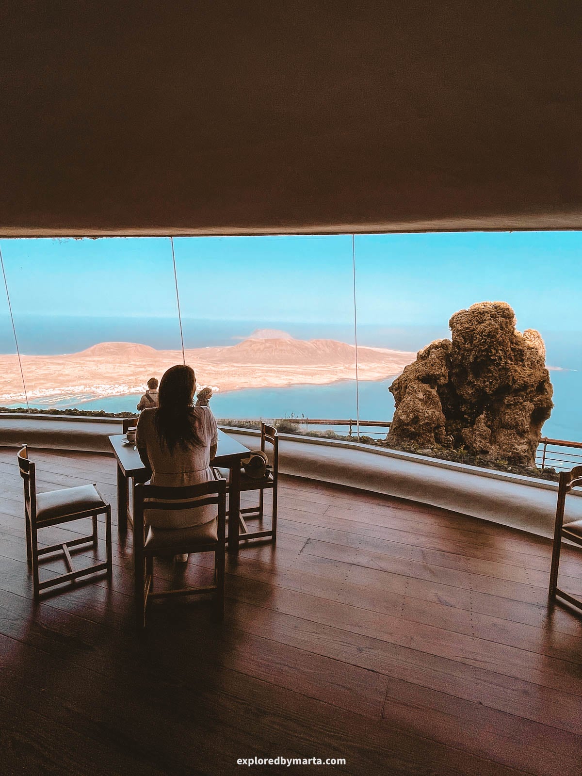 Mirador del Río is a César Manrique viewpoint overlooking La Graciosa in Lanzarote, Spain