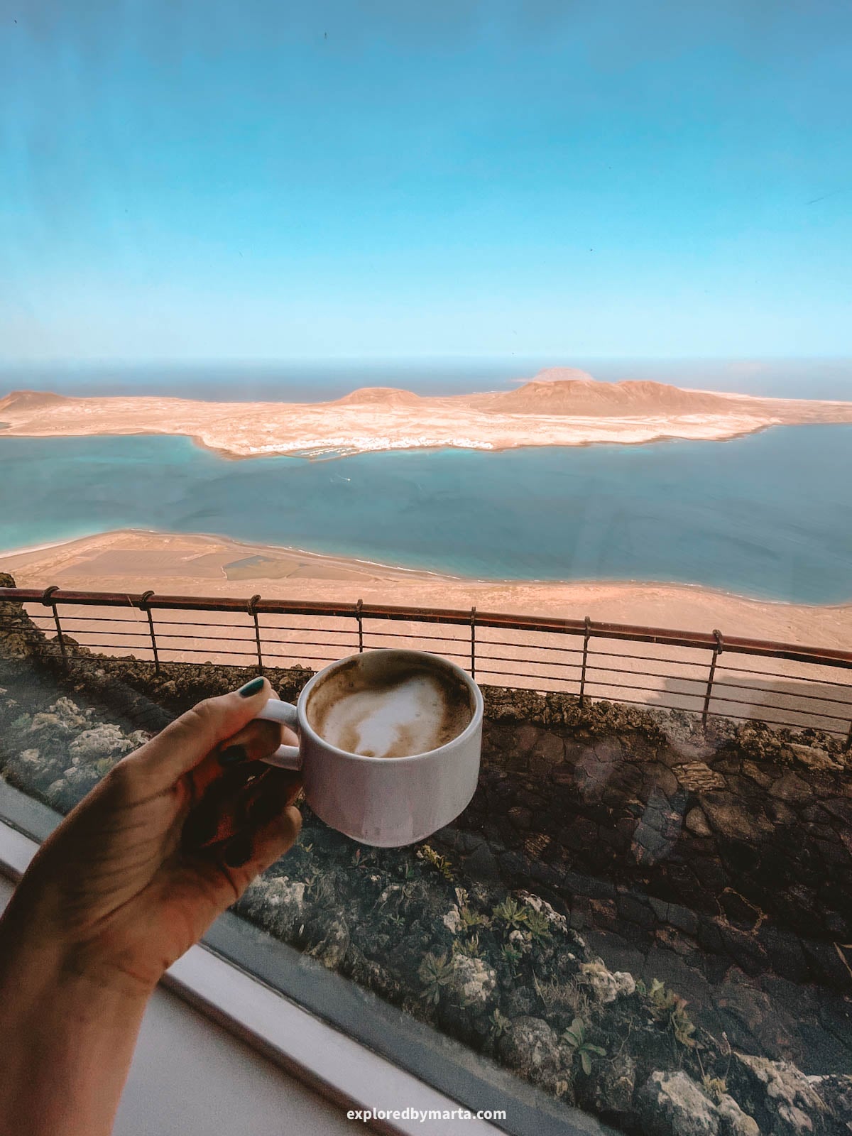 Mirador del Río is a César Manrique viewpoint overlooking La Graciosa in Lanzarote, Spain