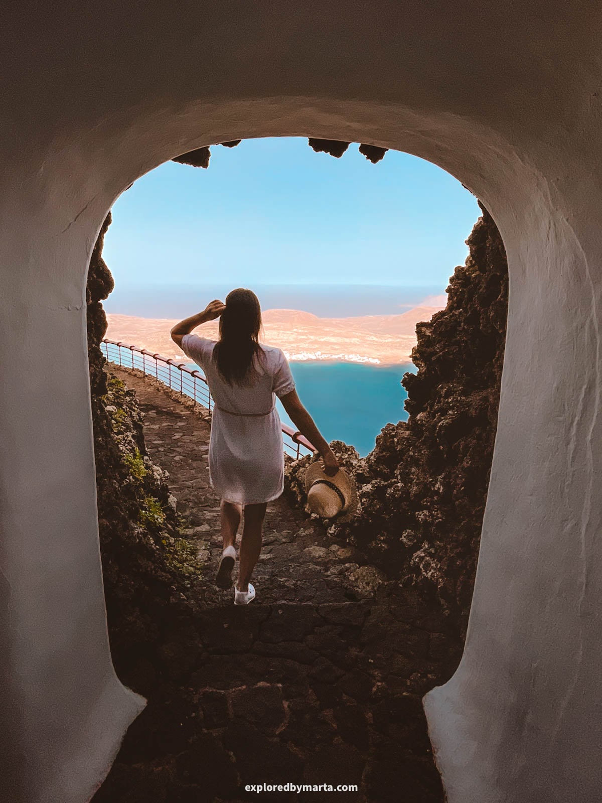 Mirador del Río is a César Manrique viewpoint overlooking La Graciosa in Lanzarote, Spain