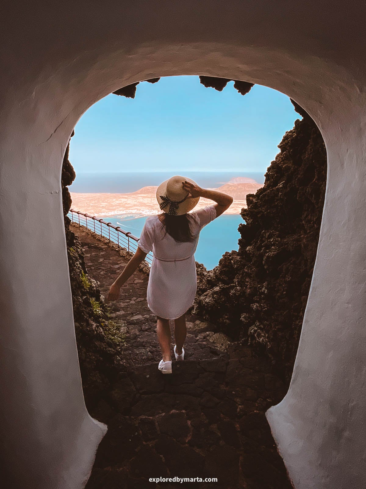 Mirador del Río is a César Manrique viewpoint overlooking La Graciosa in Lanzarote, Spain