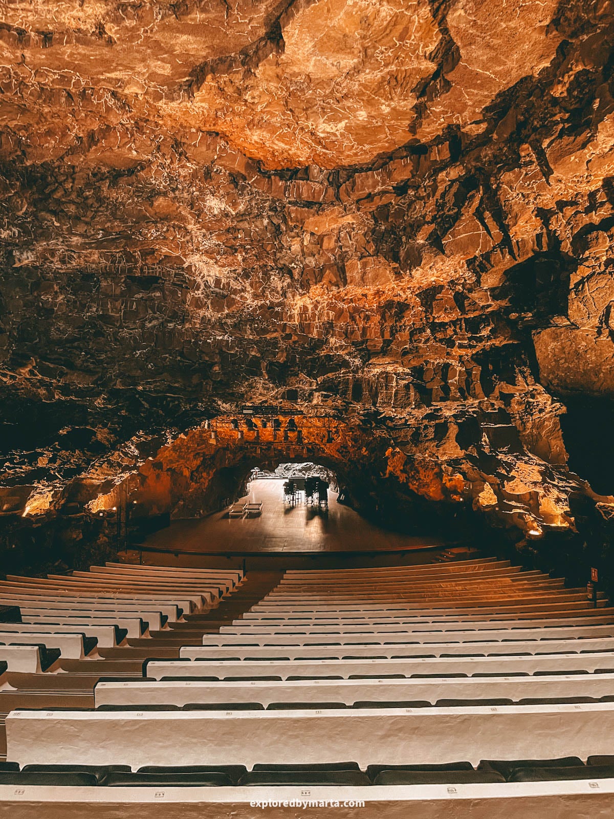 Rock auditorium at Jameos del Agua by César Manrique in Lanzarote, Spain