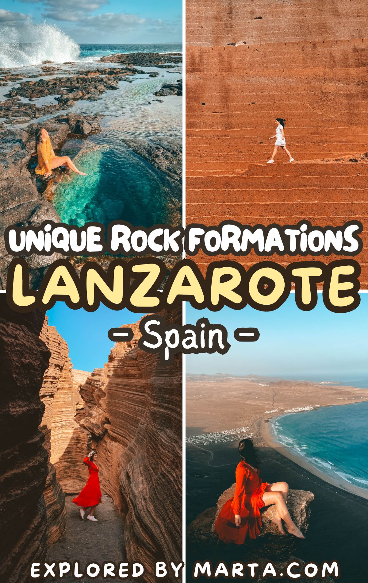 Unreal rock formations in Lanzarote, Spain