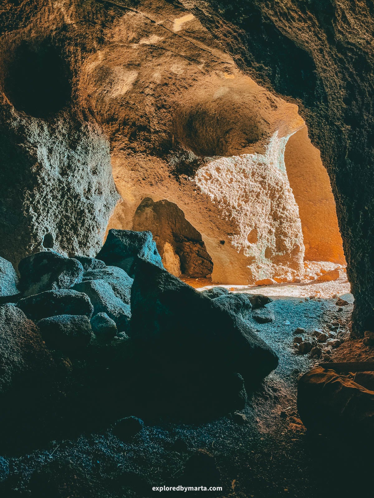 Cueva de los Estancos (lava caves) in Fuerteventura, Spain