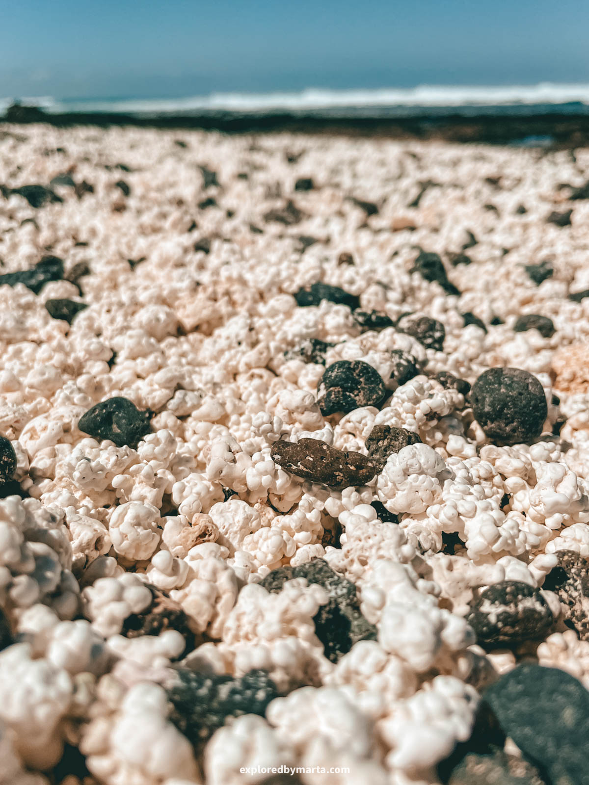 Playa del Bajo de la Burra (Popcorn Beach) in Fuerteventura, Spain