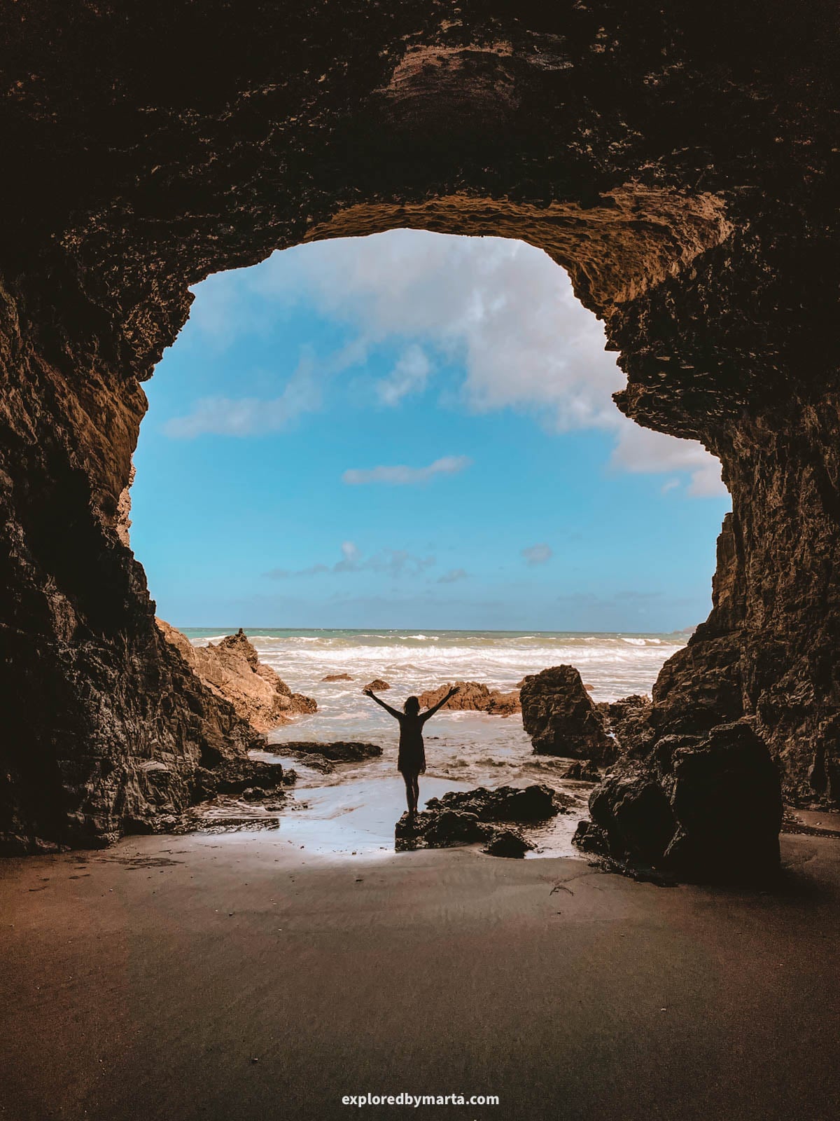 Sea caves at Playa de la Solapa in Fuerteventura, Spain